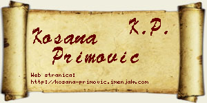 Kosana Primović vizit kartica